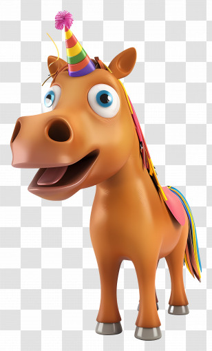 Animal - Playful Cartoon Unicorn Horse Character Transparent PNG