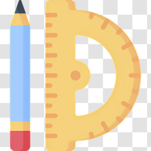 Protractor - Pencil And Protractor For Drawing And Measuring Transparent PNG