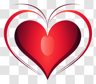 Heart - Layered Red Heart Decoration Transparent PNG