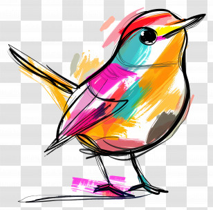 Colorful Bird - Colorful Bird Illustration Transparent PNG
