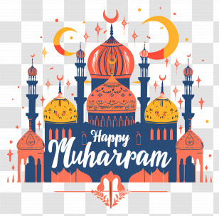 Happy Muharram - Muharram Islamic Festival Celebration Design Transparent PNG