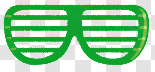 Sunglasses - Green Slat Glasses Illustration Transparent PNG