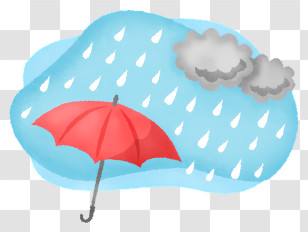 Rainy Weather - Rainy Weather With Umbrella Cartoon Transparent PNG