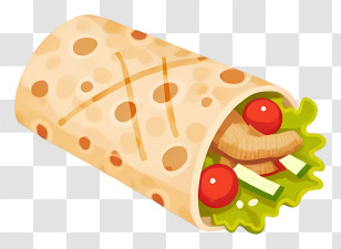 Shawarma Wrap - Fresh Veggie Wrap Illustration Transparent PNG