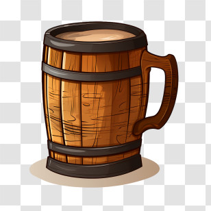 Oktoberfest - Rustic Wooden Mug With Barrel Design Transparent PNG