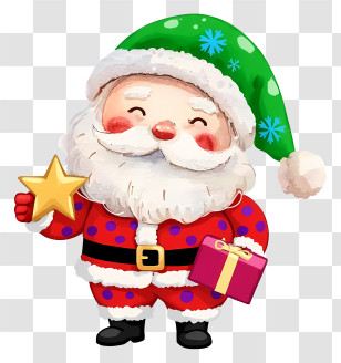 Christmas Santa Claus - Santa Claus With Gift Transparent PNG