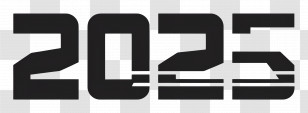 2025 New Year - 2025 Modern Black Text Design Transparent PNG