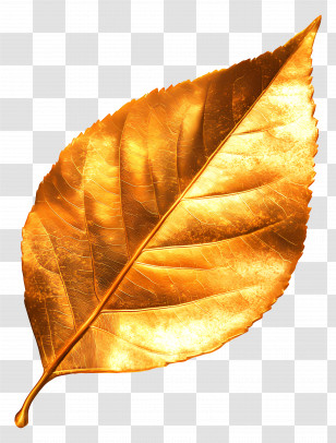 Golden Leaves - Golden Leaf Nature Design Transparent PNG