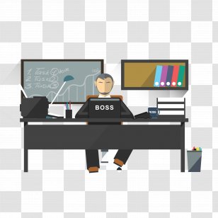 Biuras Vector Graphics Drawing Image Animation - Sitting - Boss Cartoon Transparent PNG