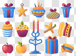 Hanukkah Decoration - Festive Birthday Party Illustration Transparent PNG