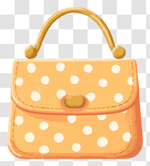 Cute Orange Purse - Stylish Polka Dot Handbag Transparent PNG