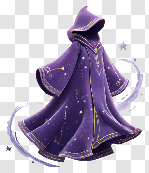 Floating Wizard Cloak - Mystical Purple Wizard Robe Transparent PNG