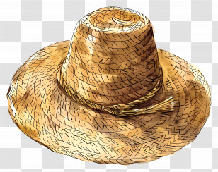 Straw Hat - Beautiful Straw Hat Illustration Transparent PNG