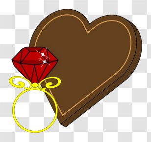 Cartoon - Heart And Ring Symbolizing Love And Romance Transparent PNG