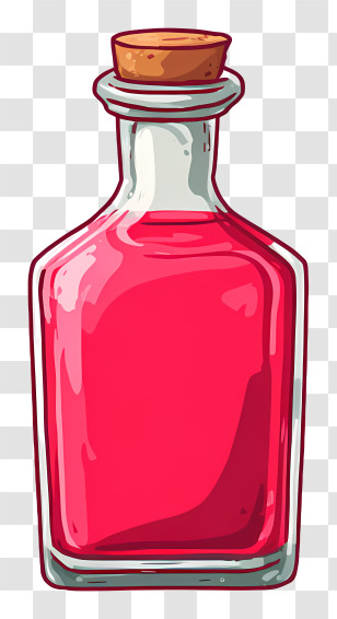 Pink Bottle With Red Liquid - Magical Red Potion Bottle Transparent PNG