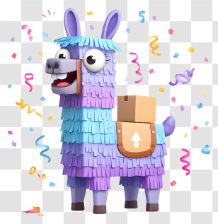 Fortnite Llama - Confetti Party Pinata Llama Transparent PNG
