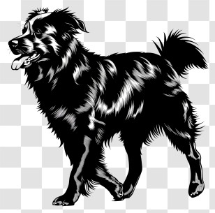 Dog Silhouette - Black Dog Illustration Transparent PNG