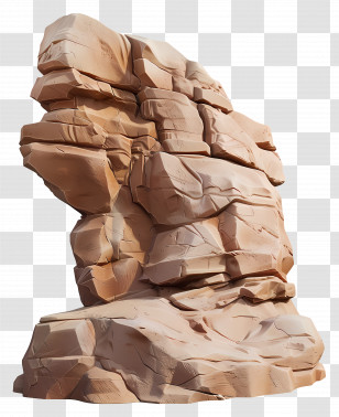 Desert Rock - Natural Rugged Rock Formation Transparent PNG