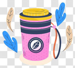 Pink Plastic Cup - Colorful Travel Thermos Transparent PNG