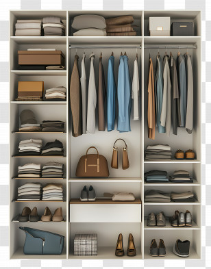 Closet Top View - Neatly Organized Closet Transparent PNG