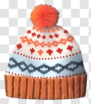 Knitted Hat - Colorful Knitted Winter Hat Transparent PNG