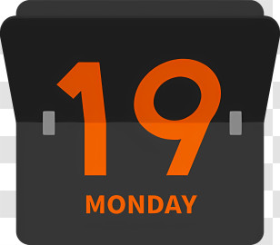 Icon - Flip Calendar Showing Monday 19 Transparent PNG