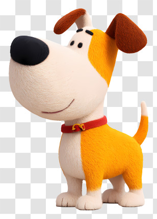 Dog Mascot - Happy Cartoon Dog With Red Collar Transparent PNG