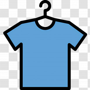 Hanging Cloth - Blue T-Shirt Hanging On A Hanger Transparent PNG