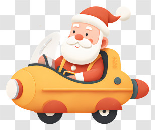 Santa In Space Car - Santa Claus Driving A Festive Car Transparent PNG