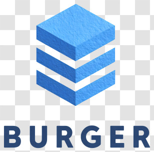Burger Logo - Blue Stacked Hexagon Logo Transparent PNG