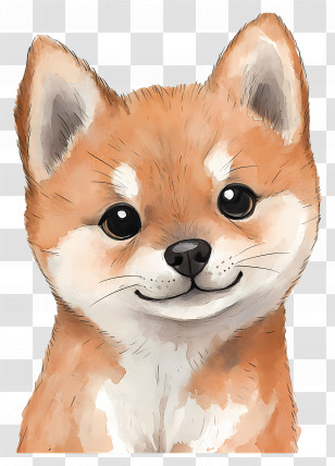 Shiba Inu Puppy - Cute Dog With Big Eyes Transparent PNG