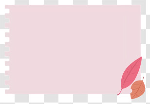 Cartoon - Pastel Notebook Page With Autumn Leaves Transparent PNG