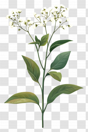 Baby Breath Flower - Illustration Of A Green Leafy Plant Transparent PNG