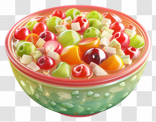 Waldorf Salad - Colorful Fruit Salad Bowl In Glass Transparent PNG
