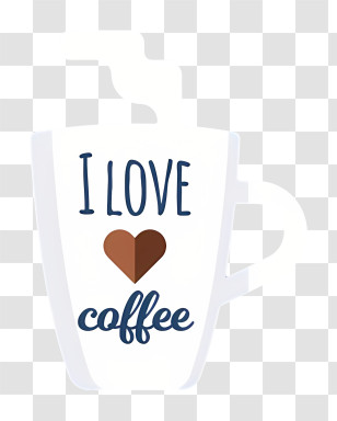 Coffee - I Love Coffee Mug With Heart Design Transparent PNG