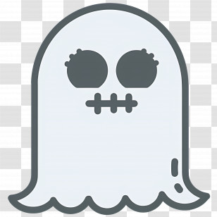 Ghost Emoji - Cute Ghost Cartoon Illustration For Halloween Transparent PNG