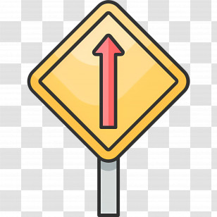 Straight Arrow - Upward Arrow Traffic Sign Transparent PNG