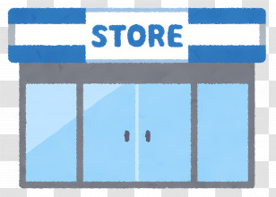 Store Store Front Blue Awning Glass Doors Open Sign Transparent PNG