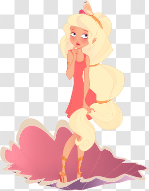 Ancient Greek - Blonde Cartoon Character In Red Dress Transparent PNG