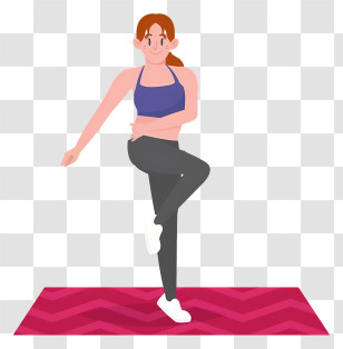 Yoga - Woman Exercising On Yoga Mat Transparent PNG