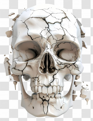 Skeleton Face - Cracked Skull Illustration Transparent PNG