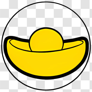 Yellow Bowl - Gold Ingot Symbol Transparent PNG