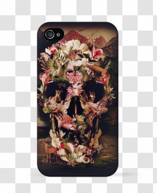 Skull Art Poster Canvas Print - Floral Design - 3d Transparent PNG
