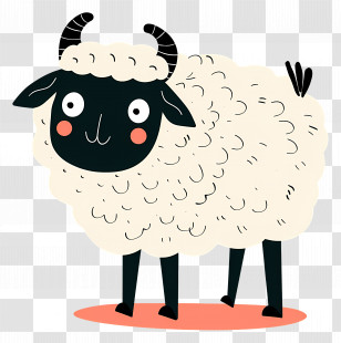 Sheep - Cute Cartoon Sheep Drawing Transparent PNG