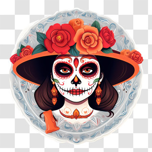 La Catrina
 - Day Of The Dead Sugar Skull Lady Art Transparent PNG