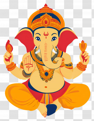Elephant Deity - Colorful Elephant Deity Illustration Transparent PNG