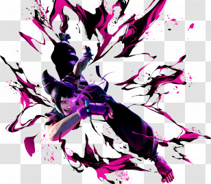 Juri Han - Dynamic Female Fighter With Vibrant Visual Effect Transparent PNG