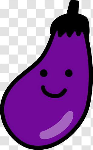 Eggplant - Smiling Purple Eggplant Transparent PNG