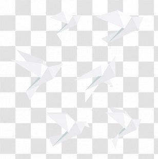 White Black Angle Pattern - Monochrome Photography - Origami Bird Dove Transparent PNG