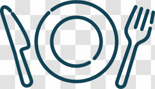 Fork And Knife - Cutlery And Plate Icon Design Transparent PNG
